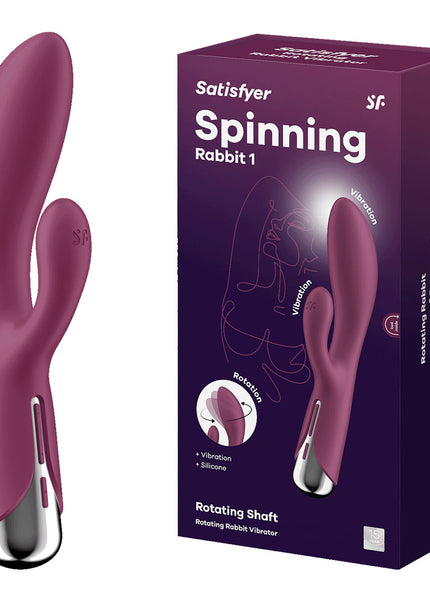 Satisfyer Spinning Rabbit 1 - Red - Red 20 cm USB Rechargeable Rotating Rabbit Vibrator