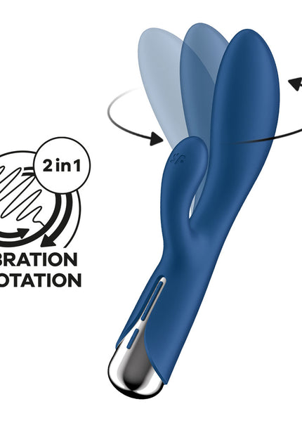 Satisfyer Spinning Rabbit 1 - Blue - Blue 20 cm USB Rechargeable Rotating Rabbit Vibrator