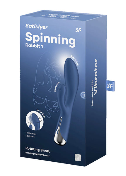 Satisfyer Spinning Rabbit 1 - Blue - Blue 20 cm USB Rechargeable Rotating Rabbit Vibrator