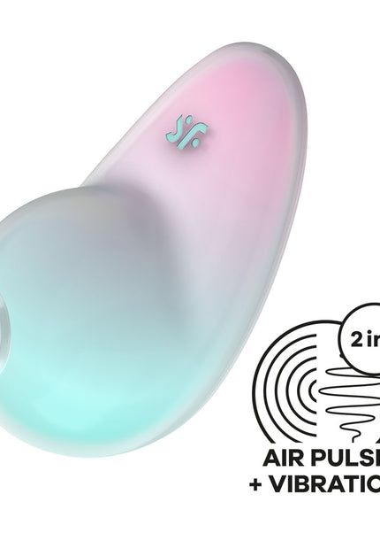 Satisfyer Pixie Dust - Mint/Pink - Mint/Pink USB Rechargeable Vibrating Air Pulse Stimulator