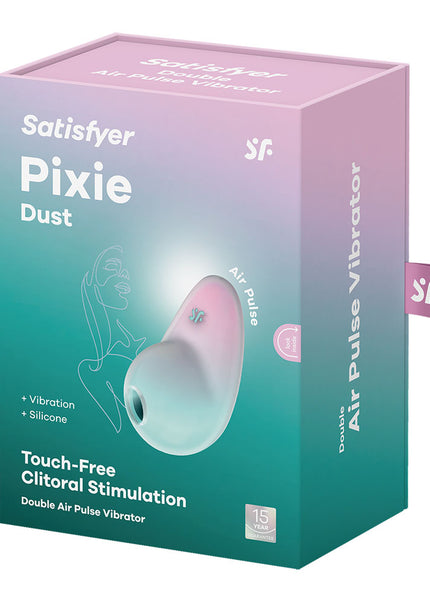 Satisfyer Pixie Dust - Mint/Pink - Mint/Pink USB Rechargeable Vibrating Air Pulse Stimulator