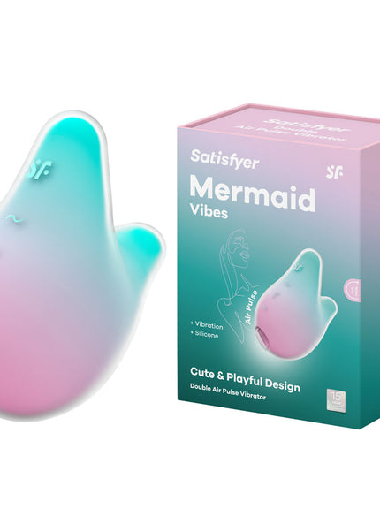 Satisfyer Mermaid Vibes - Mint/Pink - Mint/Pink USB Rechargeable Air Pulse Stimulator