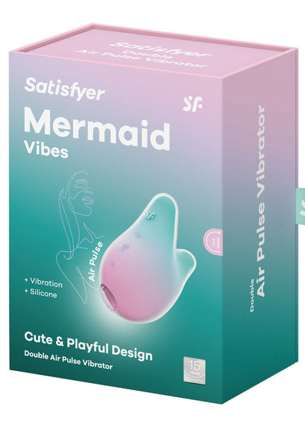 Satisfyer Mermaid Vibes - Mint/Pink - Mint/Pink USB Rechargeable Air Pulse Stimulator