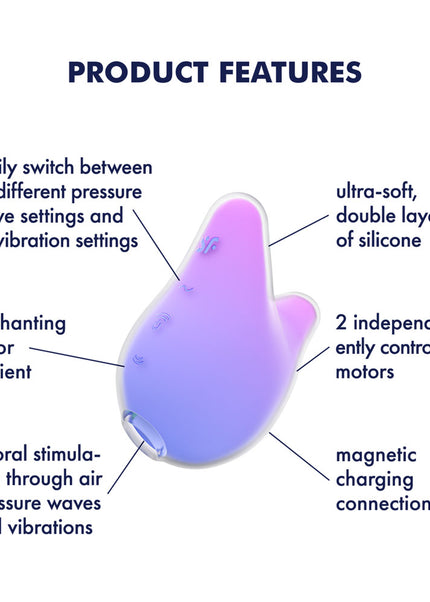 Satisfyer Mermaid Vibes - Violet/Pink - Violet/Pink USB Rechargeable Air Pulse Stimulator