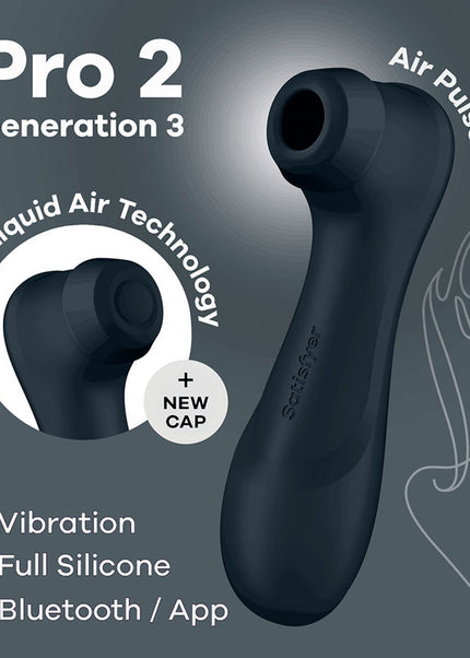 Satisfyer Pro 2 Generation 3 with App Control - Dark Grey - Dark Grey Touch-Free USB-Rechargeable Clitoral Stimulator