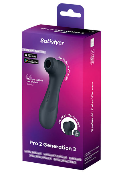 Satisfyer Pro 2 Generation 3 with App Control - Dark Grey - Dark Grey Touch-Free USB-Rechargeable Clitoral Stimulator
