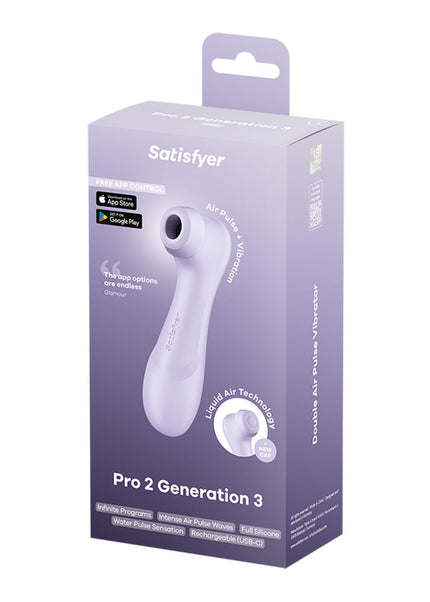 Satisfyer Pro 2 Generation 3 with App Control - Lilac - Lilac Touch-Free USB-Rechargeable Clitoral Stimulator