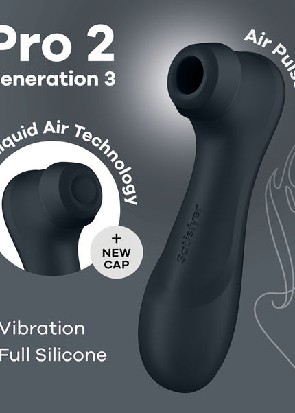 Satisfyer Pro 2 Generation 3 - Dark Grey - Dark Grey Touch-Free USB-Rechargeable Clitoral Stimulator