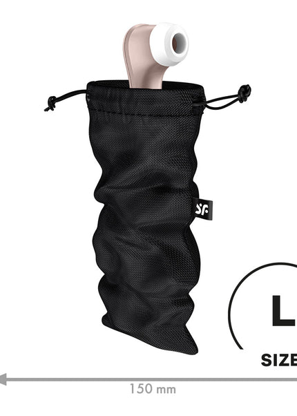 Satisfyer Treasure Bag Large - Black - Black Large Toy Storage Bag