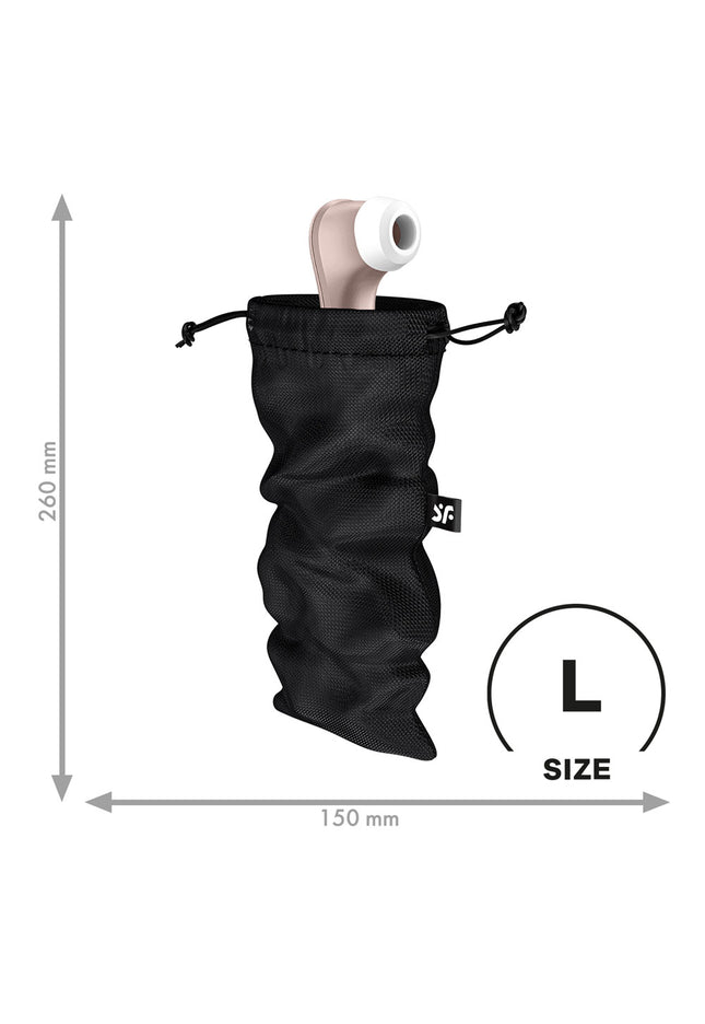 Satisfyer Treasure Bag Large - Black - Black Large Toy Storage Bag