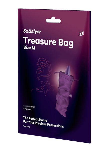 Satisfyer Treasure Bag Medium - Violet - Violet Medium Toy Storage Bag