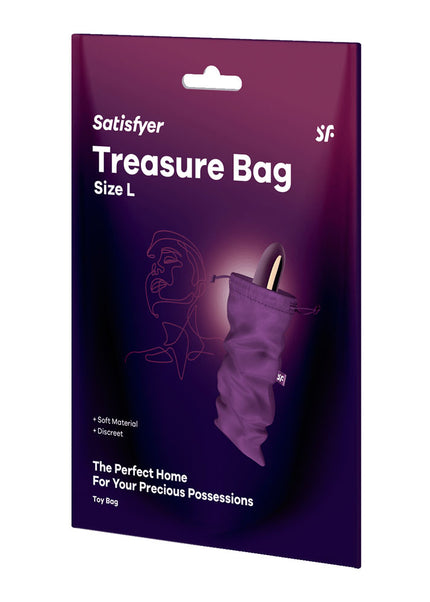 Satisfyer Treasure Bag Large - Violet - Violet Large Toy Storage Bag