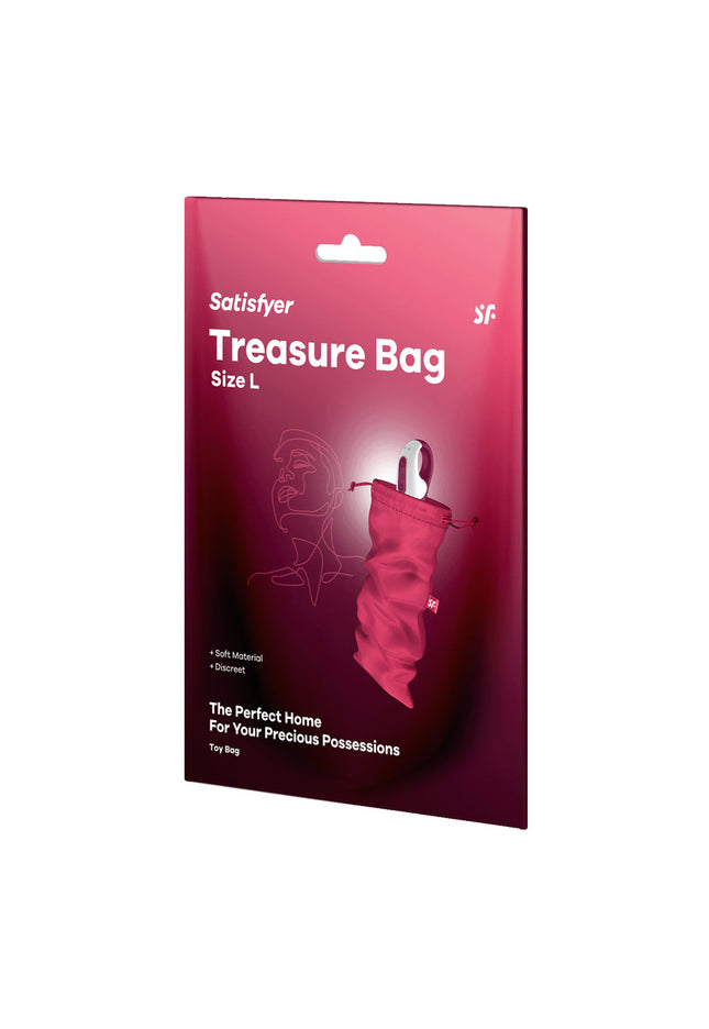 Satisfyer Treasure Bag Large - Pink - Pink Large Toy Storage Bag