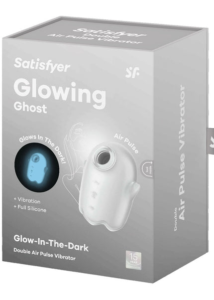 Satisfyer Glowing Ghost - White - Glow in Dark White USB Rechargeable Air Pulse Stimulator