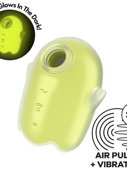 Satisfyer Glowing Ghost - Yellow - Glow in Dark Yellow USB Rechargeable Air Pulse Stimulator