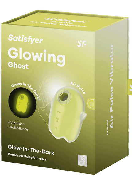 Satisfyer Glowing Ghost - Yellow - Glow in Dark Yellow USB Rechargeable Air Pulse Stimulator