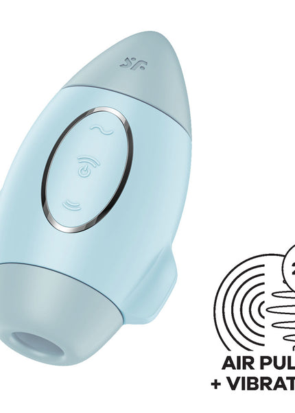 Satisfyer Mission Control - Blue - Blue USB Rechargeable Vibrating Air Pulse Stimulator