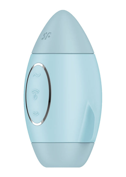Satisfyer Mission Control - Blue - Blue USB Rechargeable Vibrating Air Pulse Stimulator