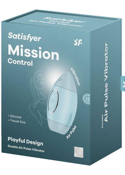 Satisfyer Mission Control - Blue - Blue USB Rechargeable Vibrating Air Pulse Stimulator