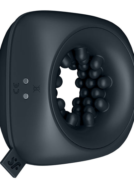 Satisfyer Ring Stroker - Black USB Rechargeable Vibrating Masturbator