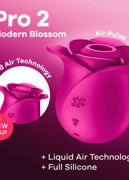 Satisfyer Pro 2 Modern Blossom - Modern Pink USB Rechargeable Air Pulse Rose Stimulator