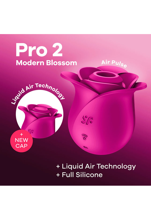 Satisfyer Pro 2 Modern Blossom - Modern Pink USB Rechargeable Air Pulse Rose Stimulator