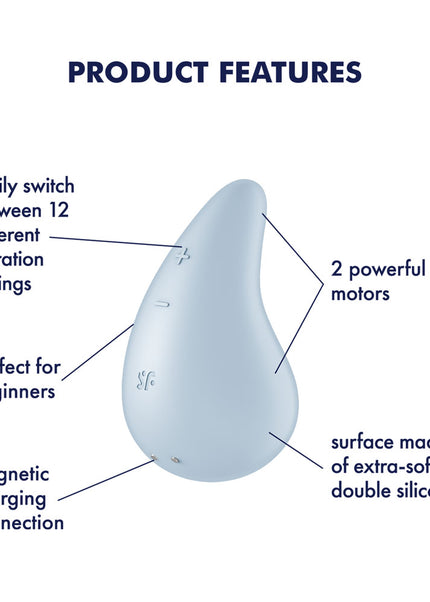 Satisfyer Dew Drop - Light Blue USB Rechargeable Stimulator