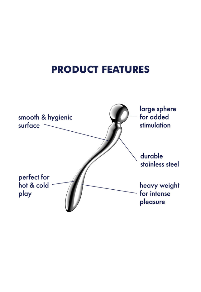 Satisfyer Star Force 2 - Chrome Steel 22 cm Dildo