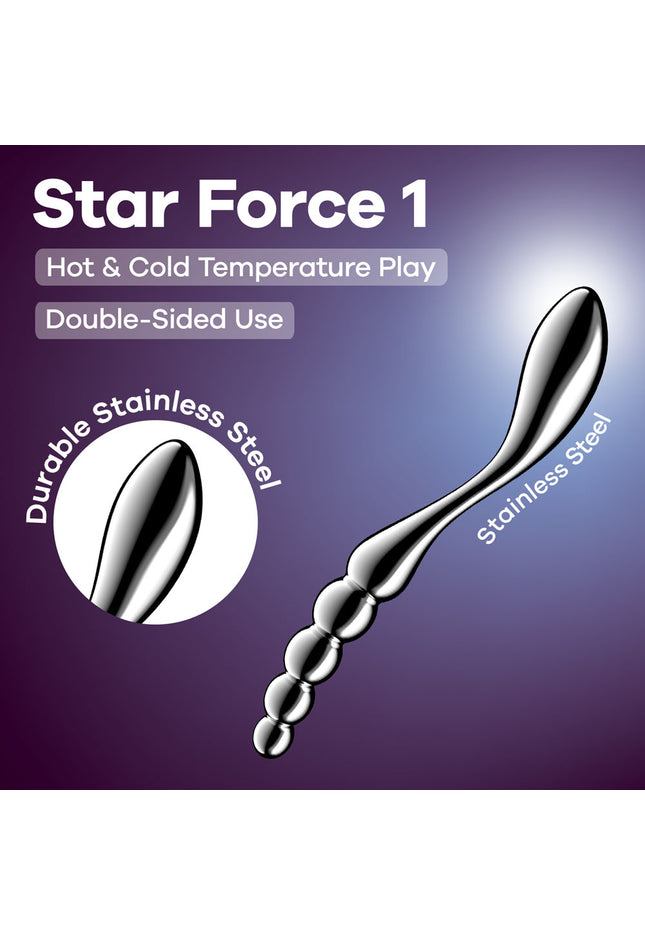 Satisfyer Star Force 1 - Chrome Steel 21 cm Dildo