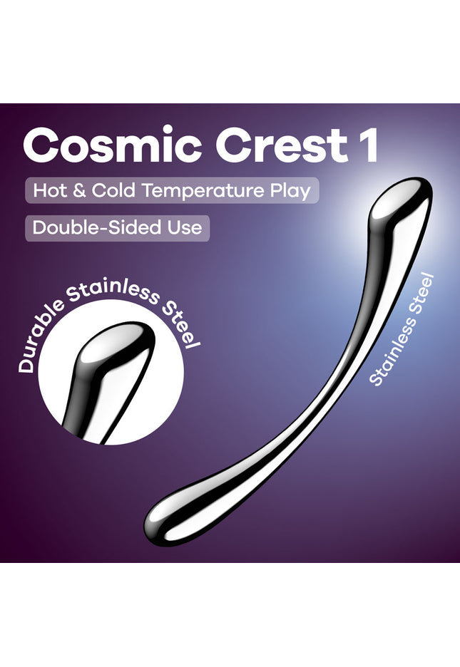 Satisfyer Cosmic Crest 1 - Chrome Steel 24 cm Dildo