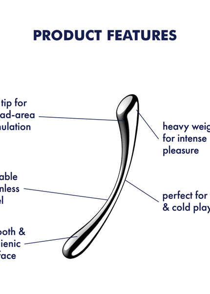 Satisfyer Cosmic Crest 1 - Chrome Steel 24 cm Dildo