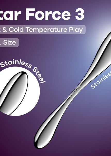 Satisfyer Star Force 3 - Chrome Steel 27 cm Dildo