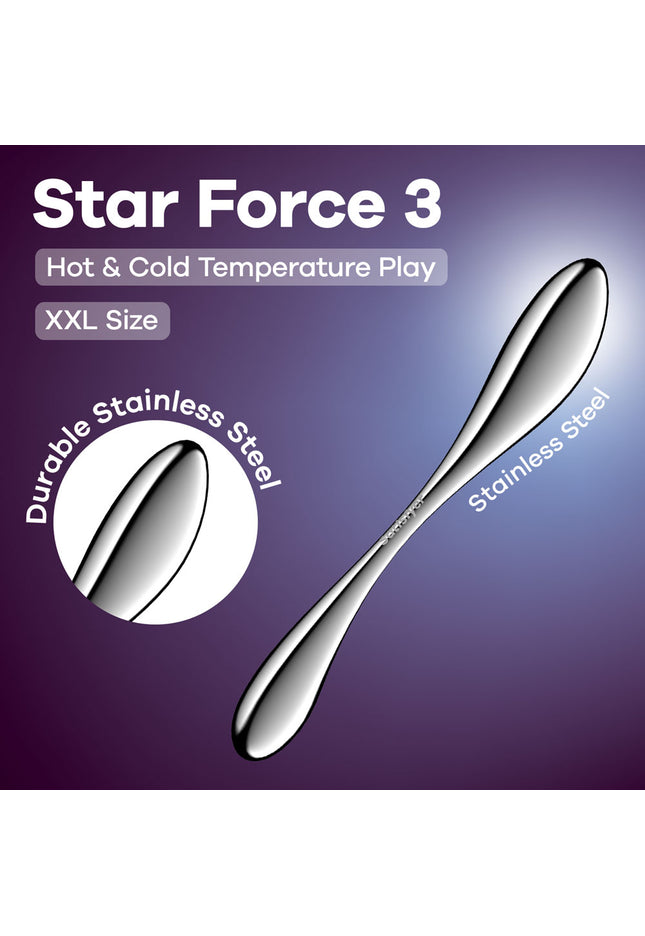 Satisfyer Star Force 3 - Chrome Steel 27 cm Dildo