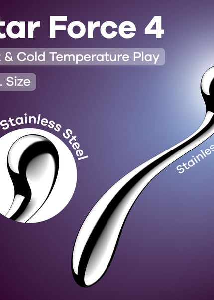 Satisfyer Star Force 4 - Chrome Steel 26 cm Dildo