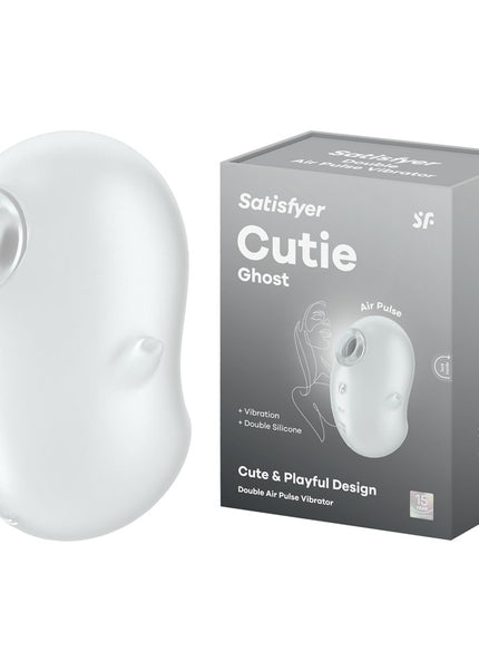 Satisfyer Cutie Ghost - White - White USB Rechargeable Air Pulse Stimulator