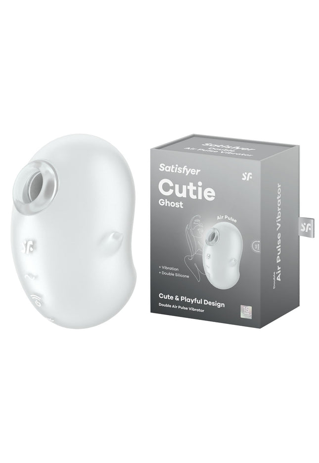 Satisfyer Cutie Ghost - White - White USB Rechargeable Air Pulse Stimulator