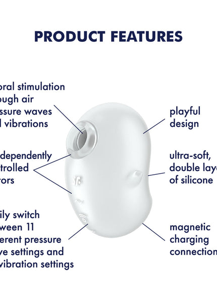 Satisfyer Cutie Ghost - White - White USB Rechargeable Air Pulse Stimulator