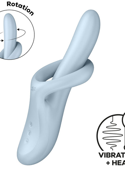 Satisfyer Heat Flex 4 - Blue - Blue USB Rechargeable Heating Vibrator