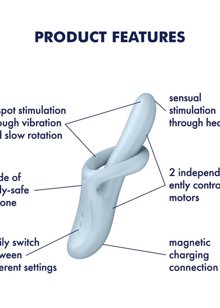 Satisfyer Heat Flex 4 - Blue - Blue USB Rechargeable Heating Vibrator