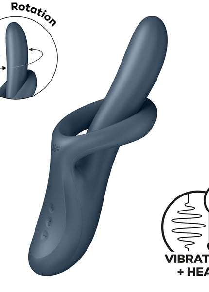 Satisfyer Heat Flex 4 - Grey - Grey USB Rechargeable Heating Vibrator