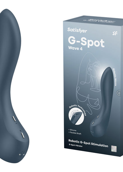 Satisfyer G-Spot Wave 4 - Dark Blue 21 cm USB Rechargeable Vibrator with Robotic G-Spot Stimulation