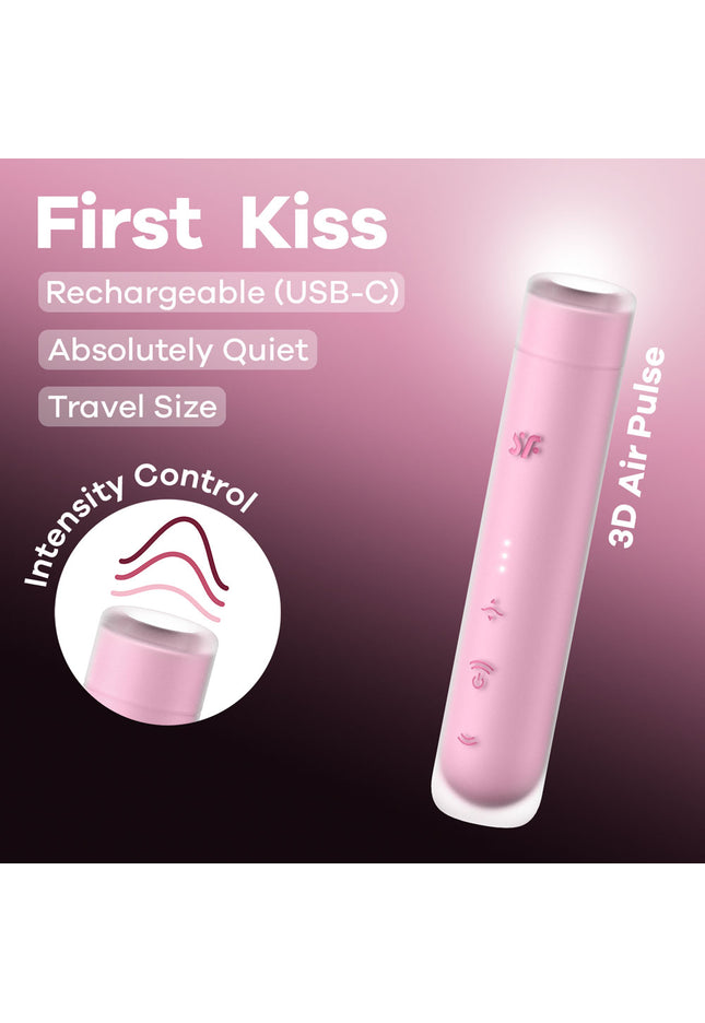 Satisfyer First Kiss - Pink USB Rechargeable Air Pulse Stimulator