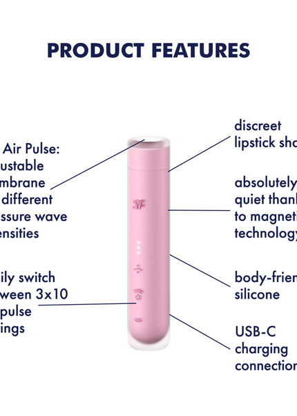 Satisfyer First Kiss - Pink USB Rechargeable Air Pulse Stimulator