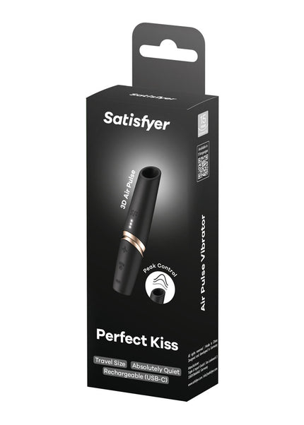 Satisfyer Perfect Kiss - Black USB Rechargeable Air Pulse Stimulator