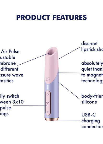 Satisfyer Bold Kiss - Purple USB Rechargeable Air Pulse Stimulator