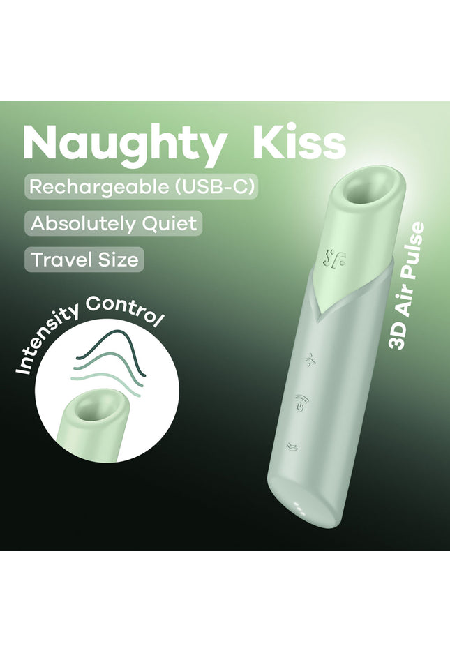 Satisfyer Naughty Kiss - Mint Green USB Rechargeable Air Pulse Stimulator