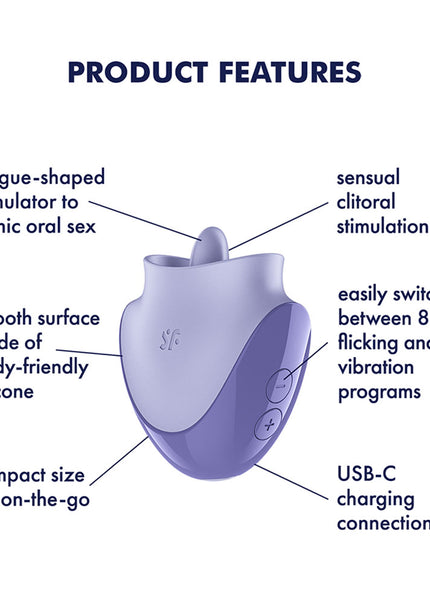 Satisfyer Tongue Dancer - Purple USB Rechargeable Flicking Stimulator