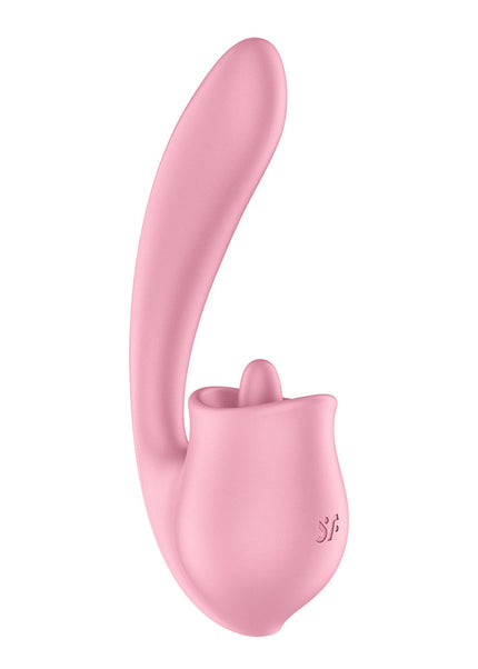 Satisfyer Tongue Genius - Pink USB Rechargeable Vibrator with Flicking Clit Stimulator