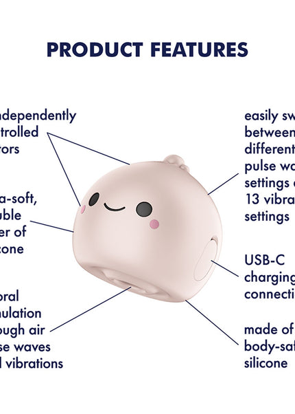 Satisfyer Mochi - Beige - Beige USB Rechargeable Air Pulse Stimulator