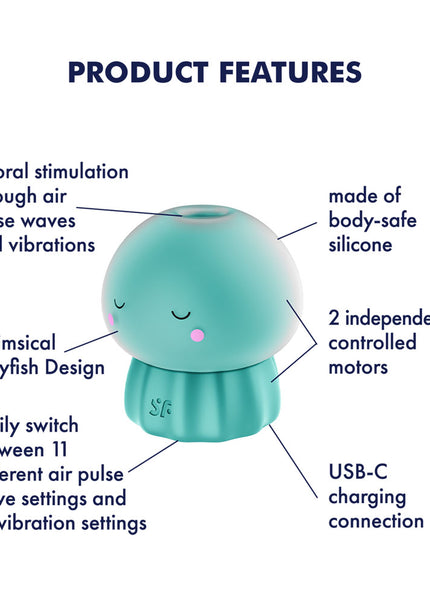 Satisfyer Jelly-cious - Green - Green USB Rechargeable Air Pulse Stimulator